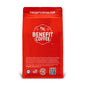 The back of a 12oz bag of Benefit Coffee for Chief Stott. 