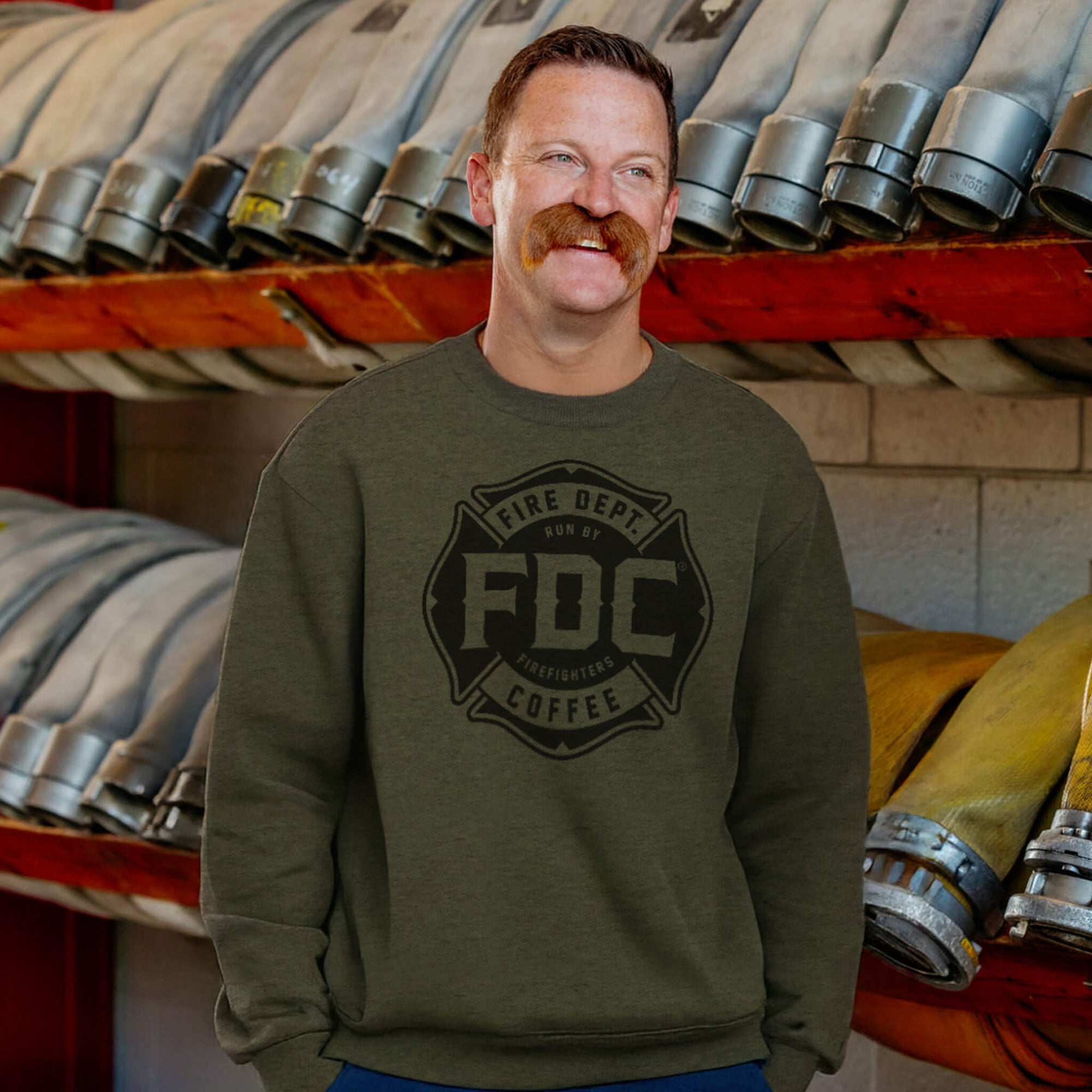 The Fire Department Coffee Green Crewneck Sweatshirt