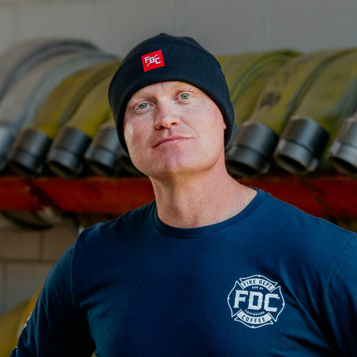 Jason wearing the FDC Beanie.