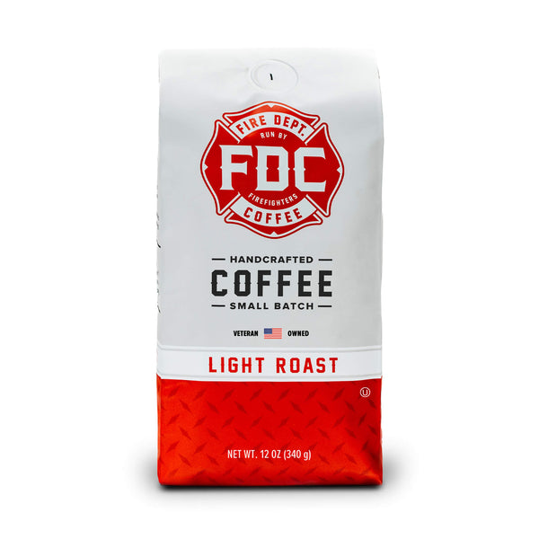 A 12-ounce package of Fire Department Coffee's Light Roast.