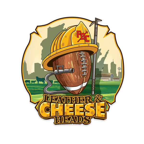 Leather and Cheese Head Sticker - Fire Department Coffee