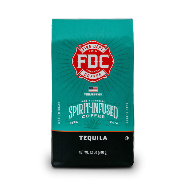 Fire Dept. Coffee's 12 ounce Tequila Infused Coffee in a rectangular package.