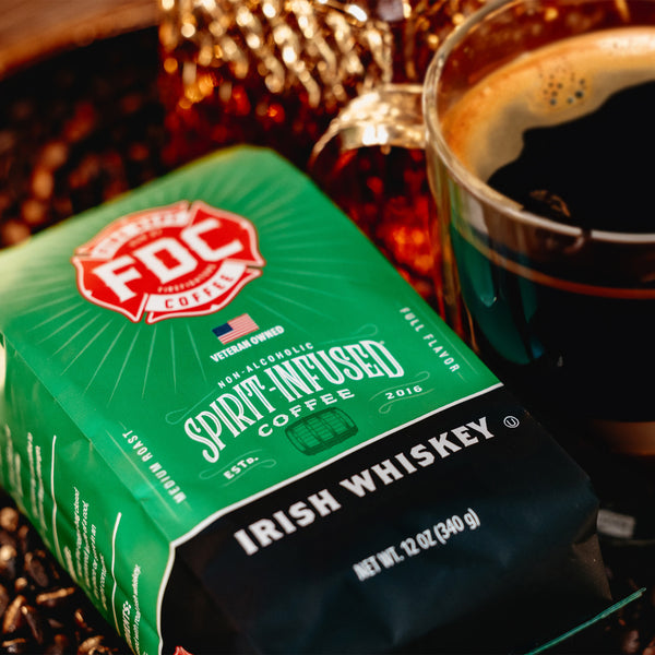 A 12 ounce bag of Irish Whiskey Infused Coffee