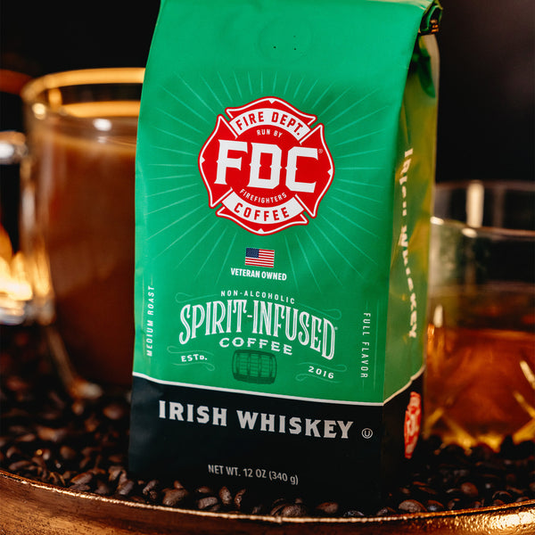 A 12oz bag of Irish Whiskey Infused Coffee