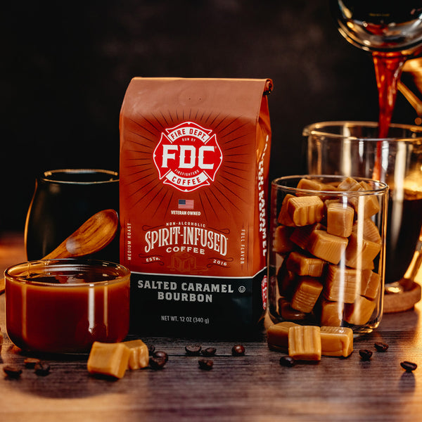 12oz bag of Salted Caramel Bourbon Infused Coffee