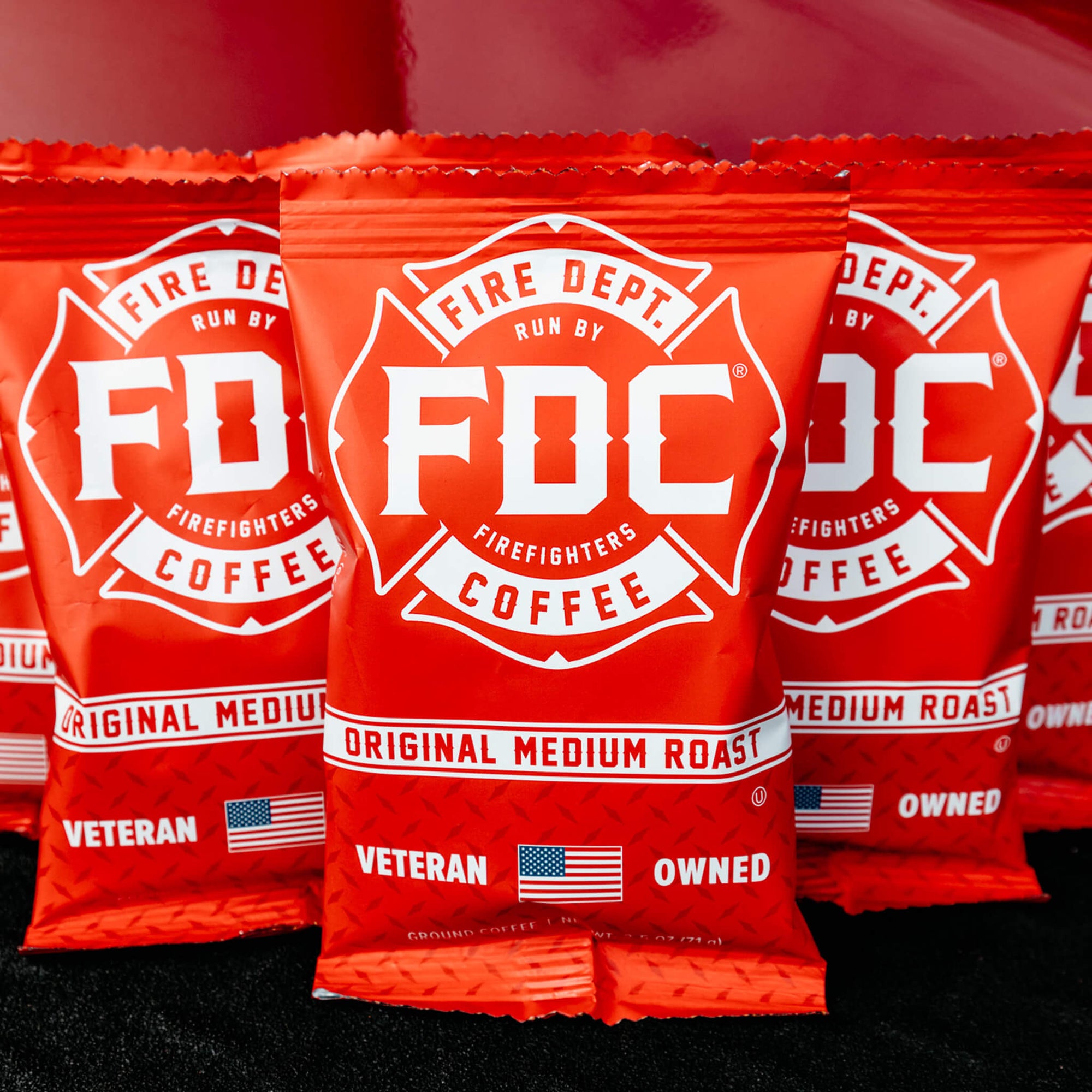 An image of a single Frac Pack of Fire Dept. Coffee's Original Medium Roast.